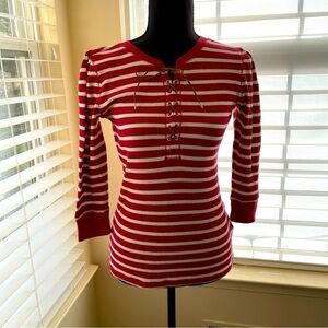 Ralph Lauren Striped Long Sleeve Top Size S preppy